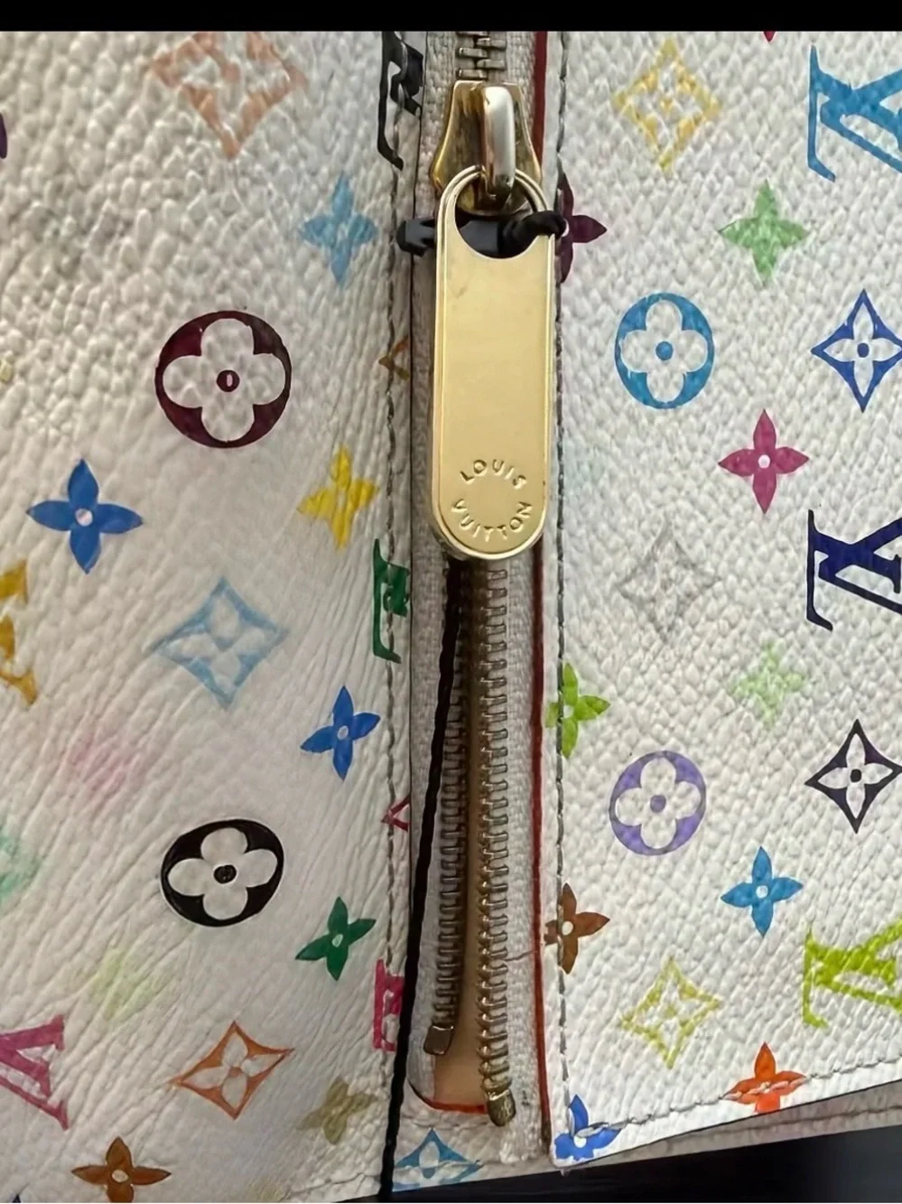 Louis Vuitton White Multicolor Monogram Canvas Clasp Wallet